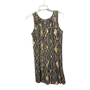 Animal‎ Print Sleeveless Midi Dress Mixed Leopard Tiger Pattern Dress